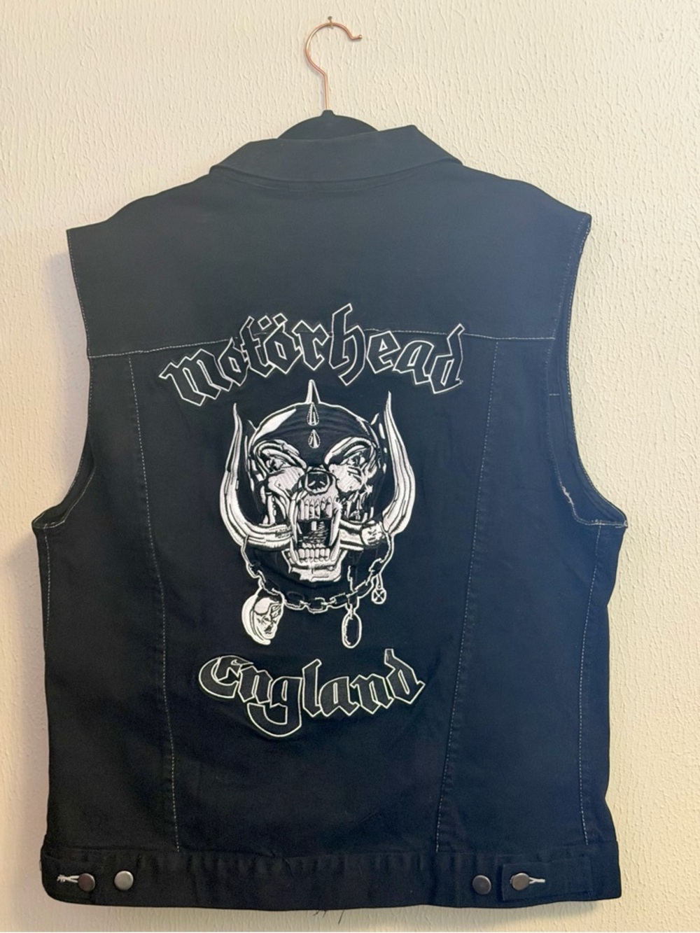 Motörhead England Brandit Black Denim Vest - Sleeveless Jacket